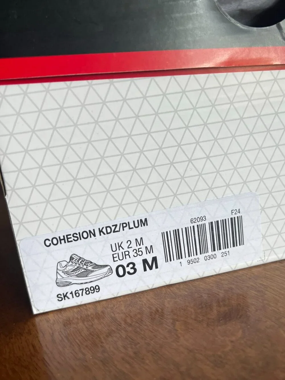 Saucony Cohesion plum sneakers 3Y